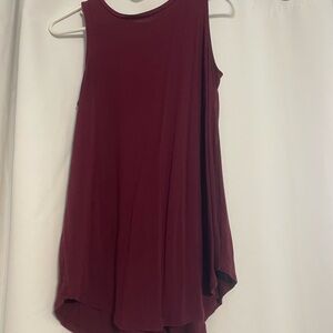 Sleeveless Burgundy Top